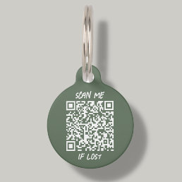 Forest Green Custom QR Code | Scan  Pet ID Tag