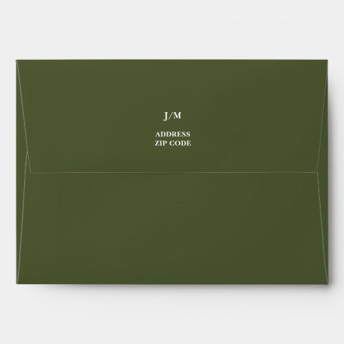 Forest Green Custom Wedding Envelope