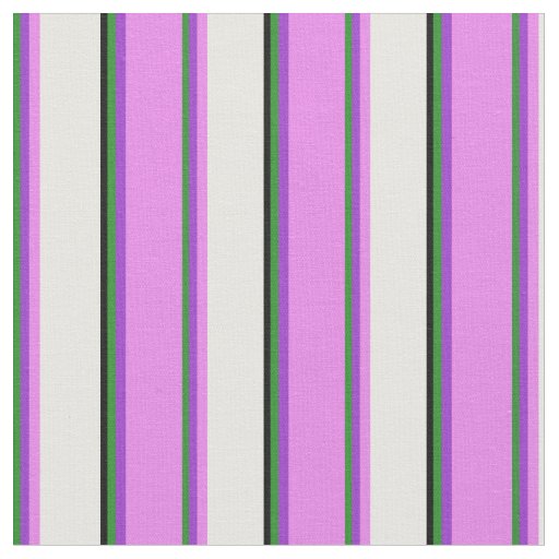 Forest Green, Dark Orchid, Violet, White & Black Fabric