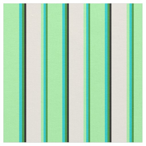 Forest Green, Dark Turquoise, Green, Beige & Black Fabric