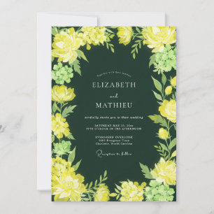 Forest Green Dazzling Botanical Wedding Invitation