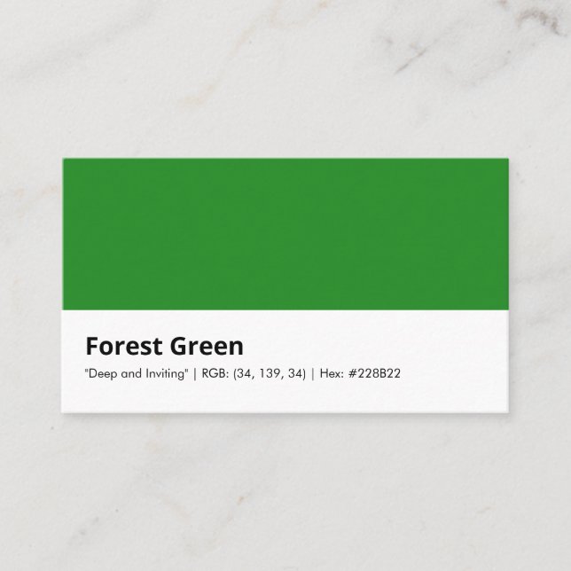 Forest Green | "Deep and Inviting"  Business Card (Front)