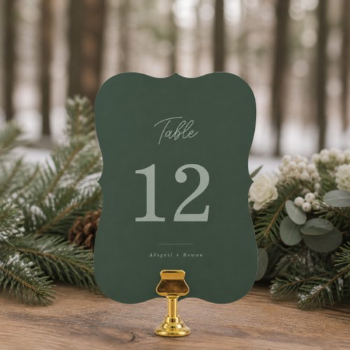 Forest Green Elegant Die Cut Table Numbers