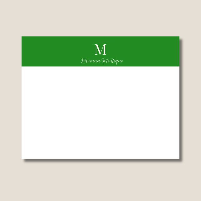Forest Green Elegant Personalized Name Business Note Card (Creator Uploaded)