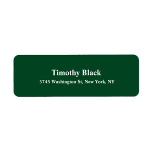 Forest Green Elegant Plain Modern Style Label