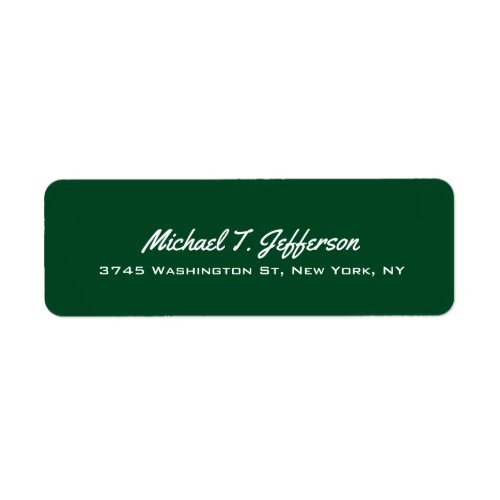 Forest Green Elegant Professional Modern Personal Label