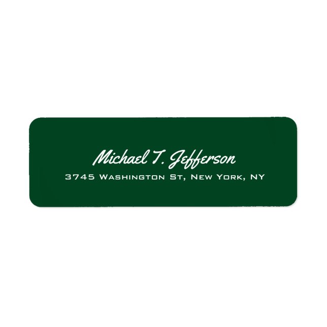 Forest Green Elegant Professional Modern Personal Label (Front)