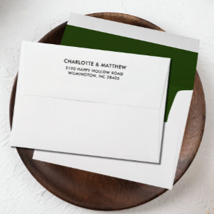 Forest GREEN Elegant return address family name Envelope