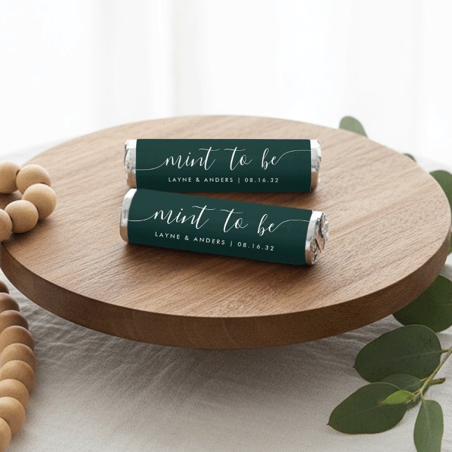 Forest Green Elegant Script Personalized Wedding Breath Savers® Mints (Creator Uploaded)