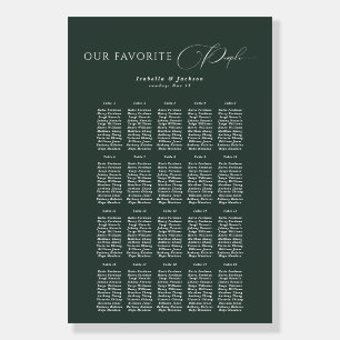 Forest Green Elegant Script Wedding Seating Chart Foam Board