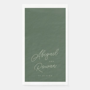 Forest Green Elegant Wedding Guest Towels