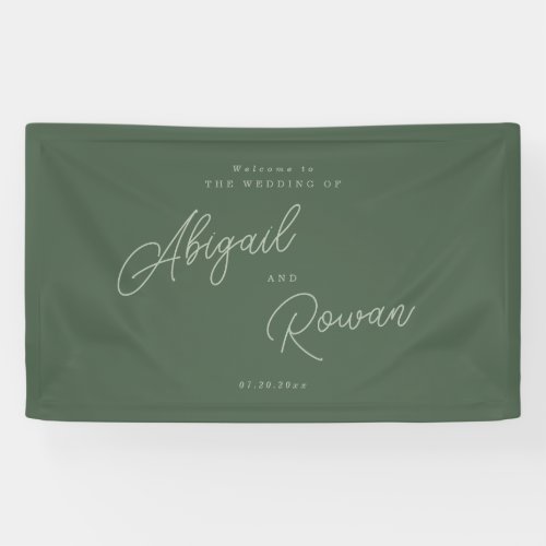 Forest Green Elegant Wedding Welcome Banner