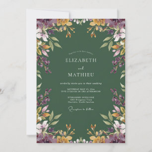 Forest Green Ethereal Botanical Wedding Invitation