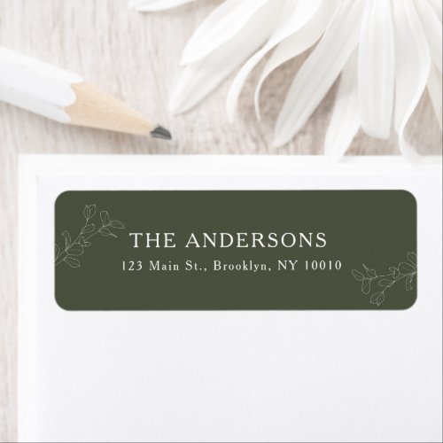 Forest Green Eucalyptus Return Address Label