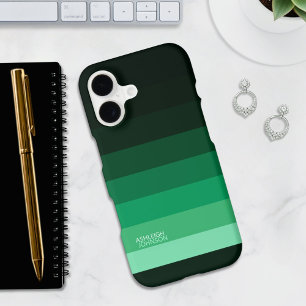Forest Green Fade Gradient Color Stripes iPhone 17 Case