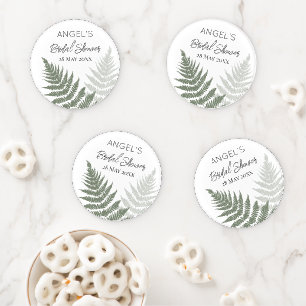 Forest Green Ferns Bridal Shower Coaster Set