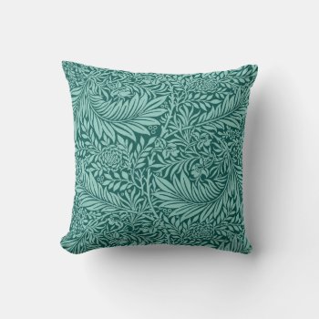Forest Green Ferns William Morris Reversible Throw Pillow by Pretty_Vintage at Zazzle