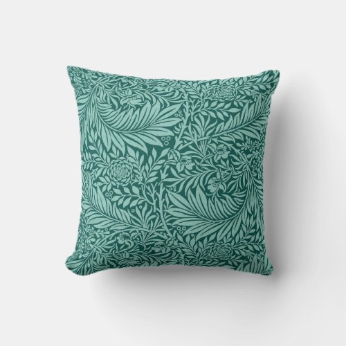 Forest Green Ferns William Morris Reversible Throw Pillow
