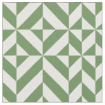 Forest Green Geometric Deco Cube Pattern Fabric
