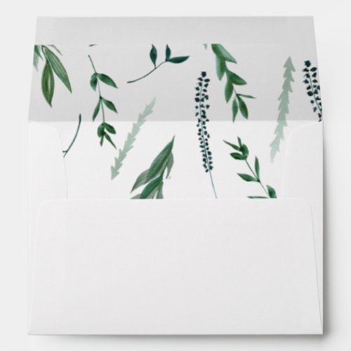 Forest Green Geometric Vintage Frame Invitation Envelope