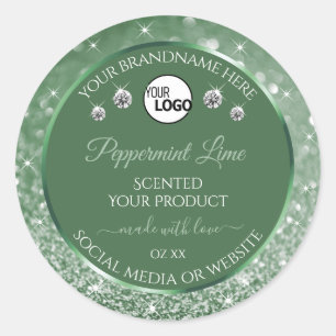 Forest Green Glitter Product Labels Logo Jewels