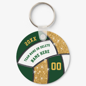Forest Green, Gold Cheap Cute, Volleyball Goodies Keychain