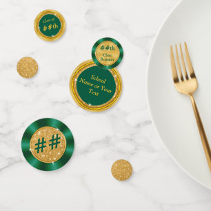 Forest Green Gold, Class Reunion Table Decorations Confetti