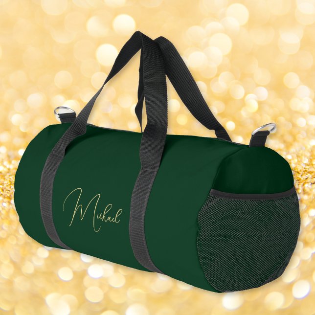 Forest Green Gold Monogrammed Gym Sports Travel Duffle Bag (Forest Green Gold Monogrammed Gym Sports Travel Duffle Bag)