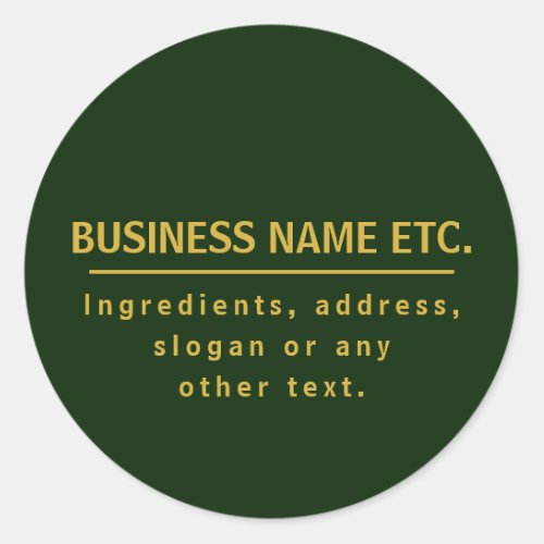 Forest Green  Gold Multi_Purpose Classic Round Sticker