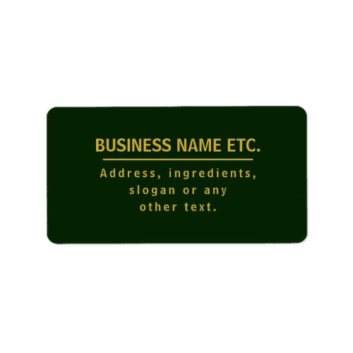 Forest Green  Gold Multi_Purpose Label