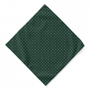 Forest Green & Gold Polka Dot Bandana