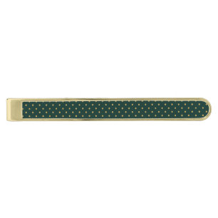 Forest Green & Gold Polka Dot Finish Tie Bar