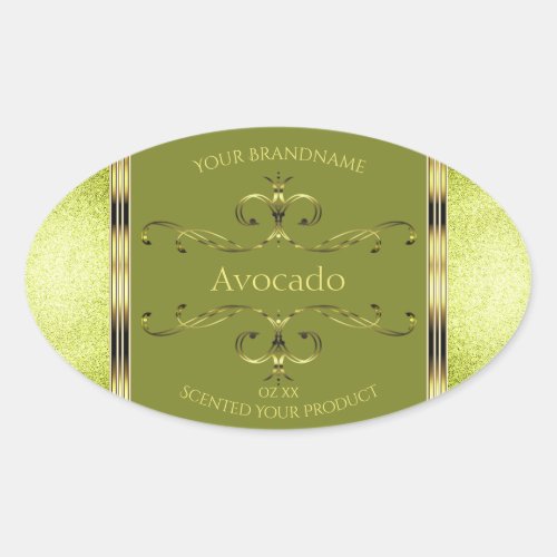 Forest Green Gold Product Labels Glitter Borders