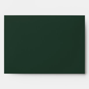 Forest Green Gold Script Wedding Return Address Envelope