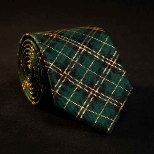 Forest Green & Gold Tartan Plaid  Neck Tie (Creator Uploaded)