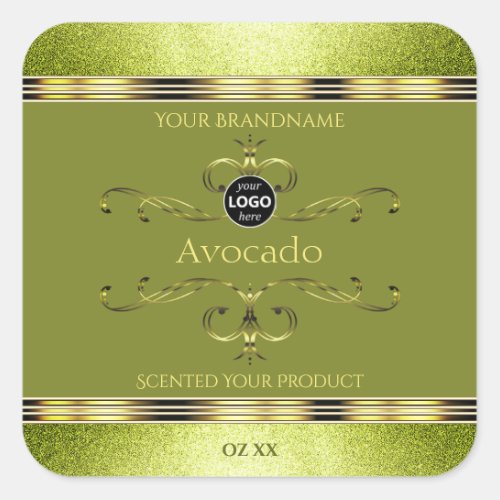 Forest Green Gold with Glitter Product Labels Logo