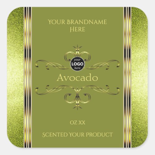 Forest Green Gold with Glitter Product Labels Logo