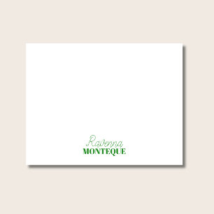 Forest Green Graduation Modern Custom Name Classy Note Card