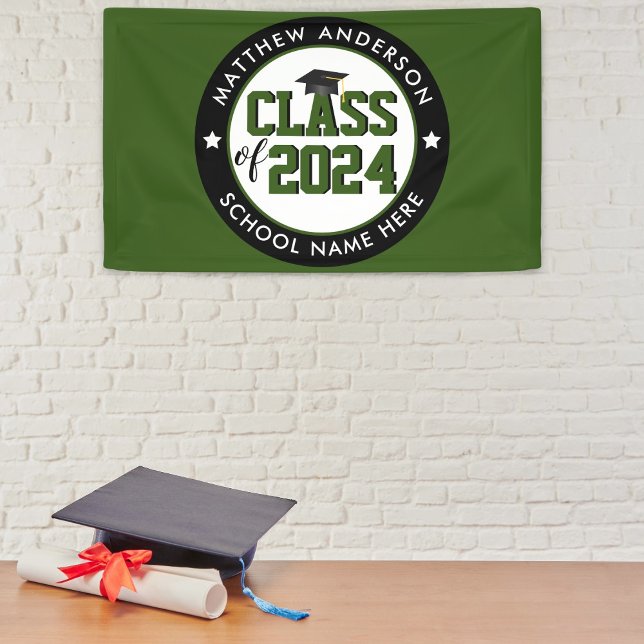 Forest Green Graduation Party Banner (Creator Uploaded)
