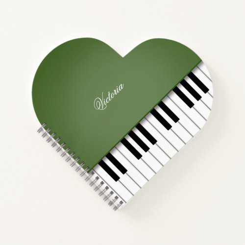 Forest Green Grand Piano Music Keyboard Custom Notebook