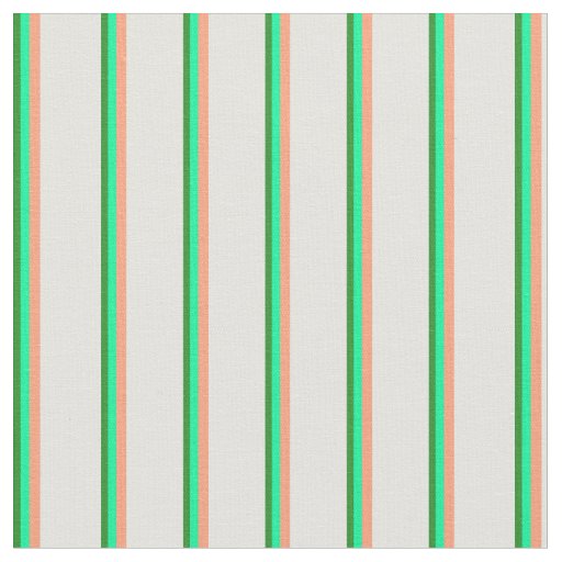 Forest Green, Green, Light Salmon & Light Cyan Fabric