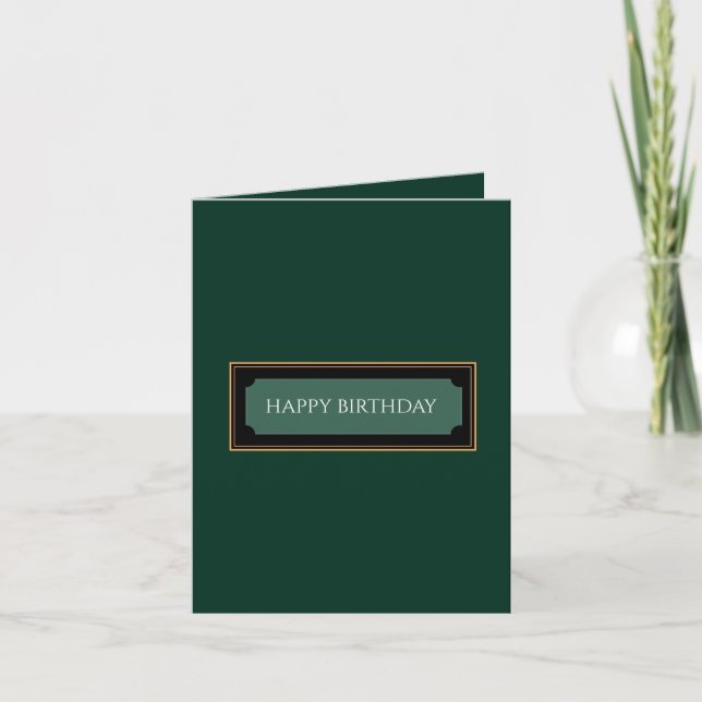 Forest Green "Happy birthday, dad" Note Card (Front)