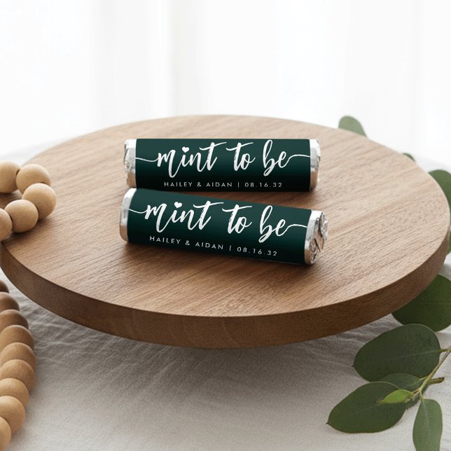 Forest Green | Heart Script Personalized Wedding Breath Savers® Mints (Creator Uploaded)