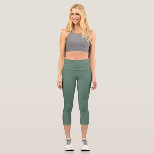 Forest Green High Waisted Yoga Capris