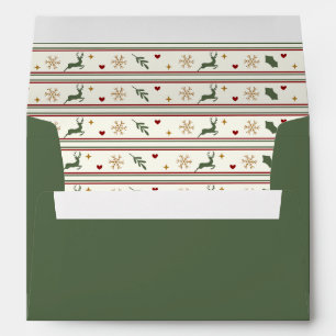 Forest Green Holiday, Fireside Family Christmas Envelope