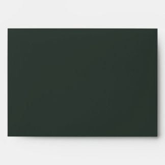 Forest Green Ivory Script Wedding Return Address Envelope