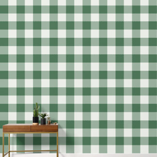 Forest Green Jumbo Buffalo Plaid Gingham Wallpaper