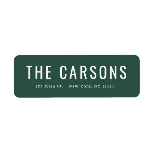Forest Green Large Lettering Return Address Label