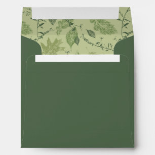 Forest Green Leaves Envelope