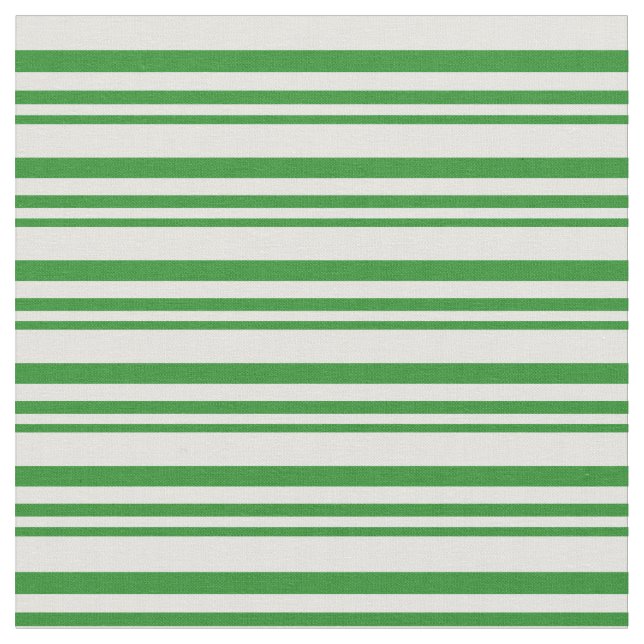 Forest Green & Light Cyan Stripes Fabric (Close Up)